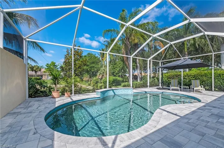 28100 Cetation Way Bonita Springs FL - Custom pool and waterfall with paver pool deck