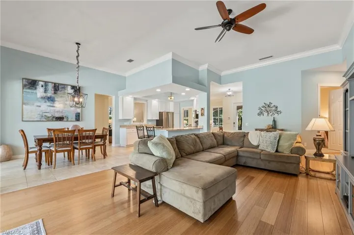 28100 Cetation Way Bonita Springs FL - Living area open to dining and kitchen