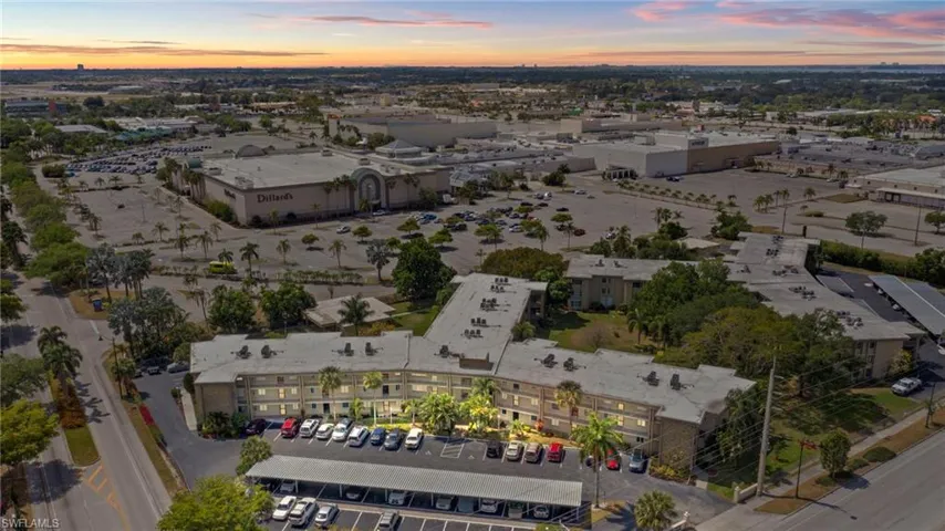 Sunset view of midtown location by shopping dining