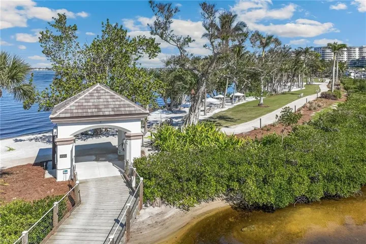 View of community featuring a water view