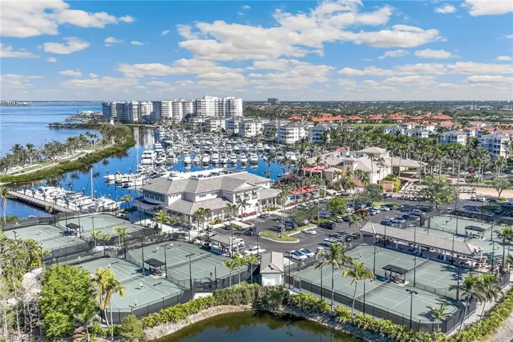 Drone / aerial view featuring a water view and a city view