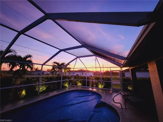 Pool at dusk.