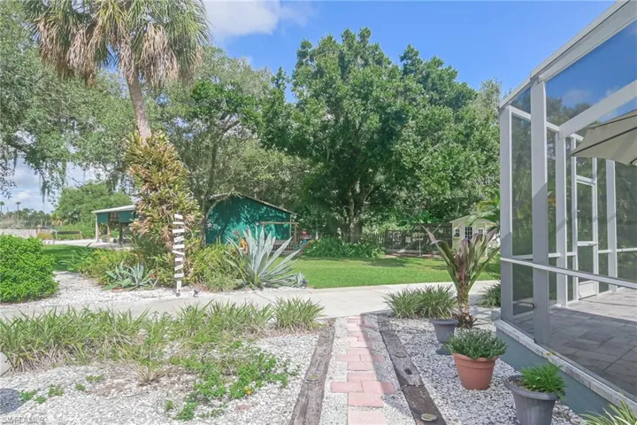 Walkway from the pool area to the back yard.
