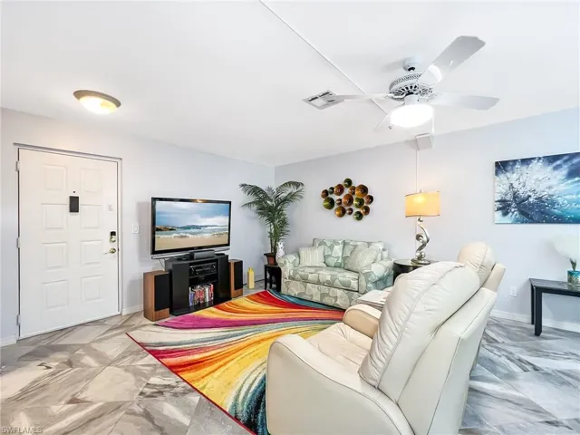 Living room with ceiling fan