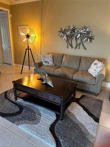 View of tiled living room