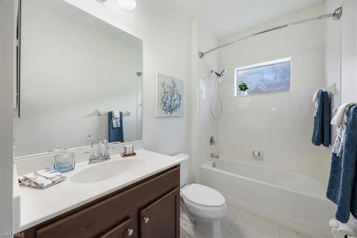 1 of 3 bathrooms, this one is between shared between two bedrooms.