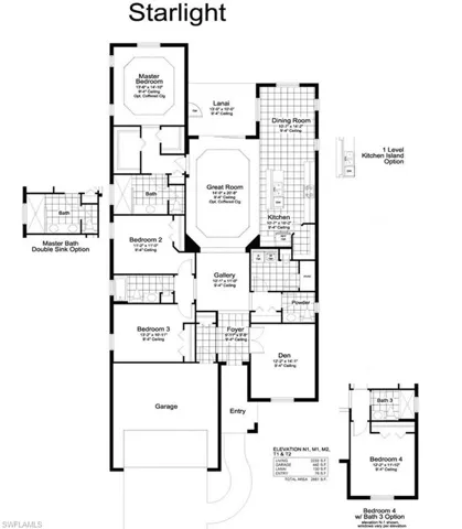 Large 4 bedroom, 3 bath with unique Gallery Flex Space used for an office with built in desk and shelving