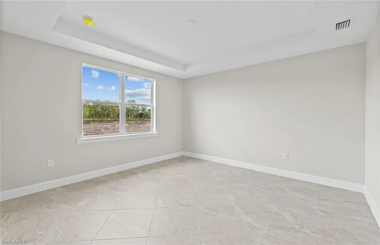 Spare room with a tray ceiling