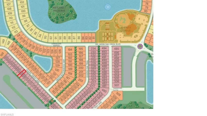 Map location - Homesite 168 with SW standard view