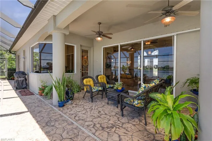 View of patio / terrace featuring ceiling fan and area for grilling