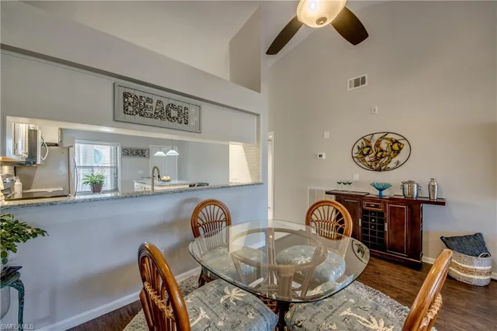 Dining room pass thru allows for seamless entertaining