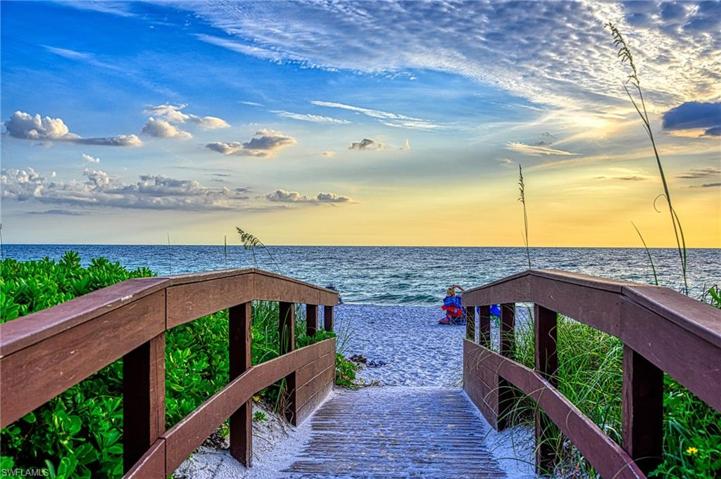 beach entrance right out the back door of Surfsedge prior to hurricane Ian.  This area is being landscaped anew.