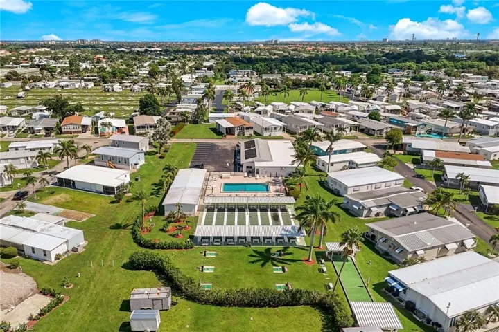 Aerial perspective of suburban area