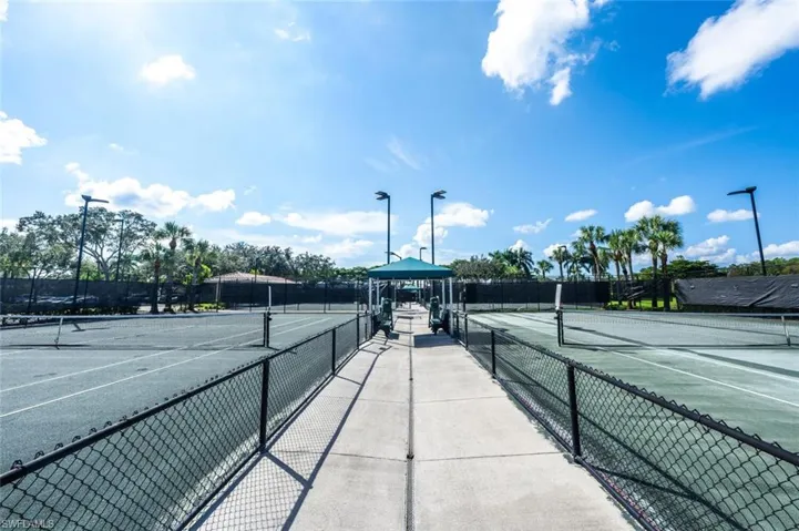 View of tennis court