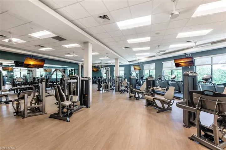 Gym with a drop ceiling