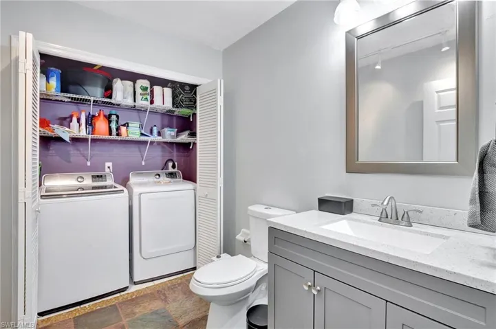 Full size washer and dryer located on the first floor.