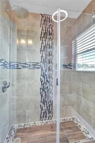 Guest bathroom showing the walk in shower