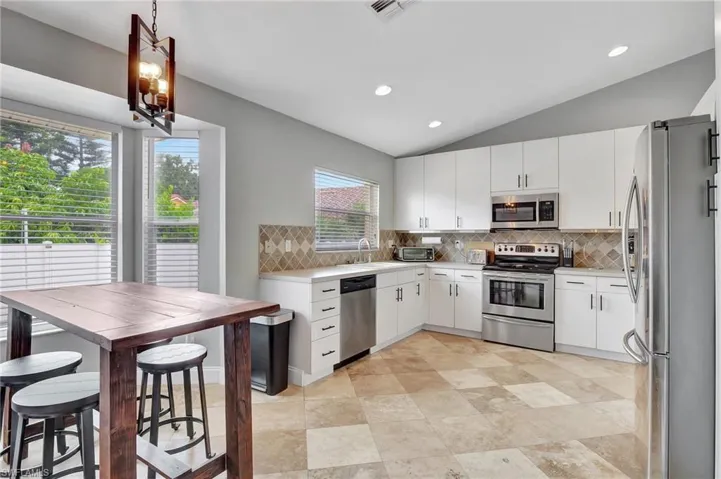 View of the dining area off of the kitchen.