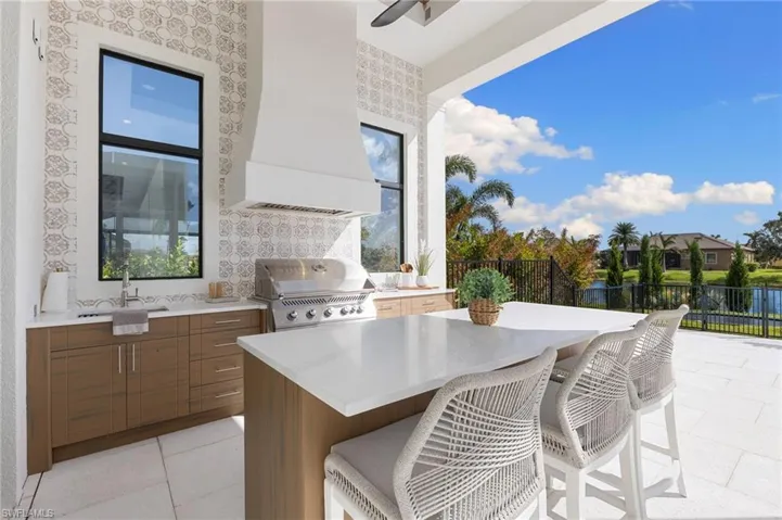 View of patio / terrace with an outdoor kitchen