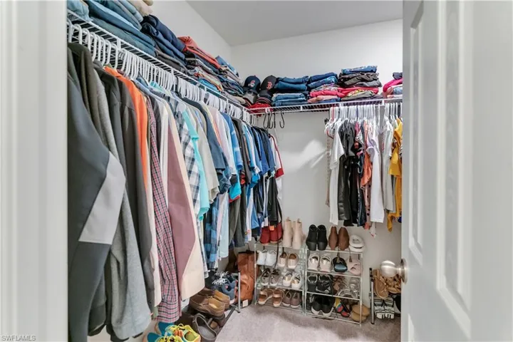 Spacious closet featuring carpet