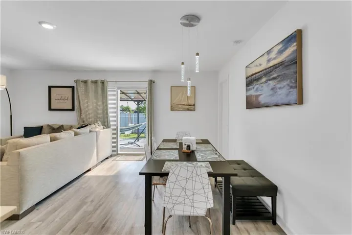 Dining room featuring light hardwood / wood-style flooring