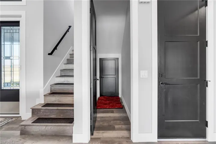 Under stairs custom dog bedroom. Foil lined walls to reduce noise and electricity during thunderstorms. Dogs Dream!