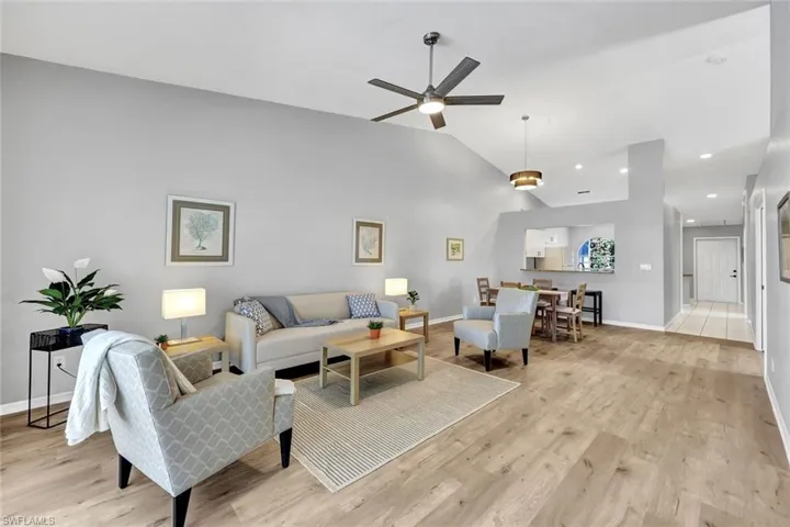 Spacious LR with vaulted ceilings