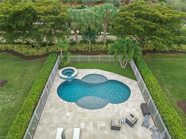 Aerial view of back yard