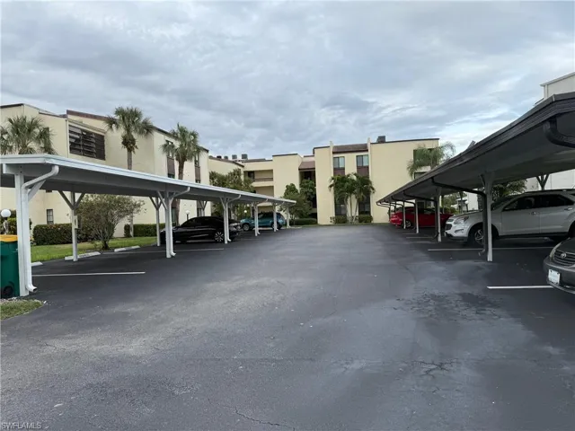 View of covered parking lot