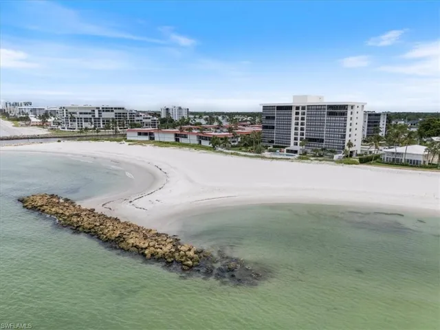 Drone / aerial view of unending shoreline