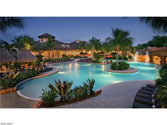 Community pool featuring a patio area