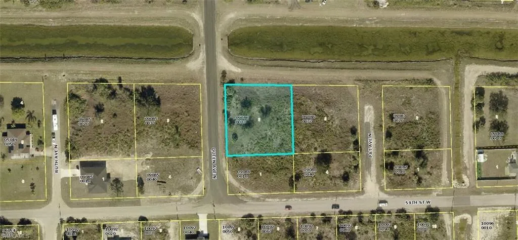 Aerial view of property's location with property boundaries highlighted