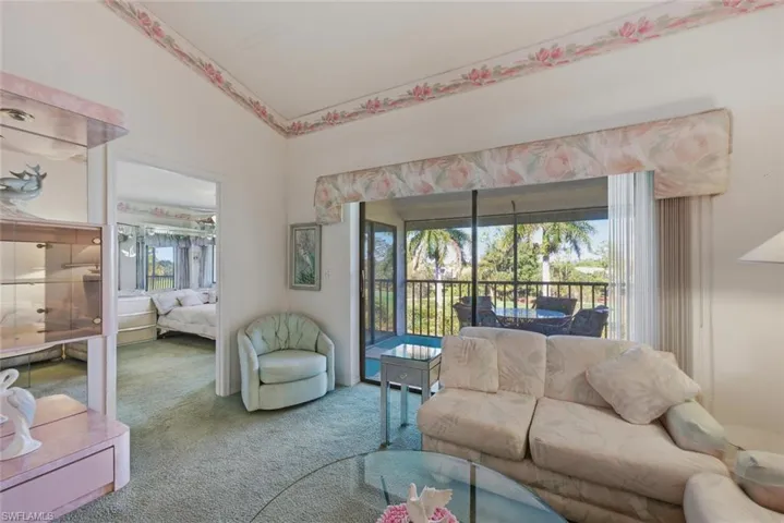 View of carpeted living area