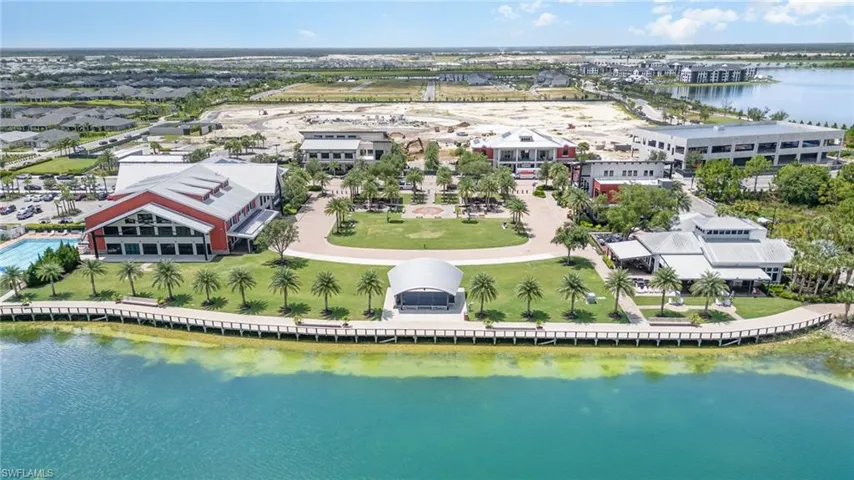 Drone / aerial view of a large body of water