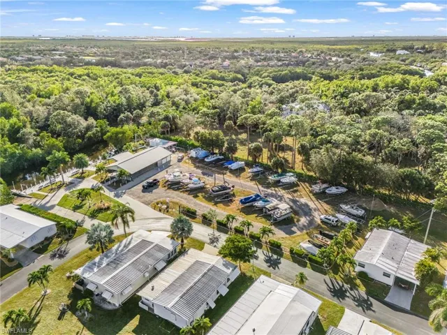 Bird's eye view of a heavily wooded area