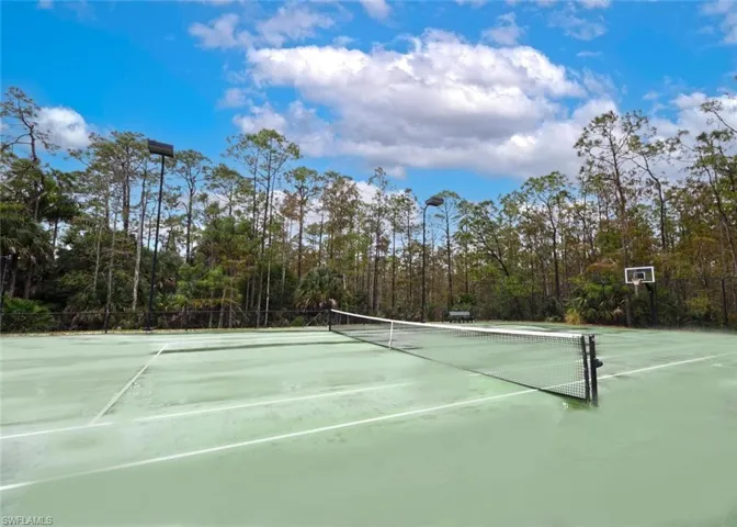 View of tennis court