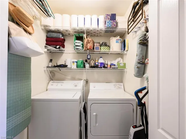 Washroom with separate washer and dryer