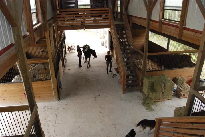 Horses are not allowed to be kept on single family properties, but there is a horse stable adjacent to Creekside Estates available for rent.