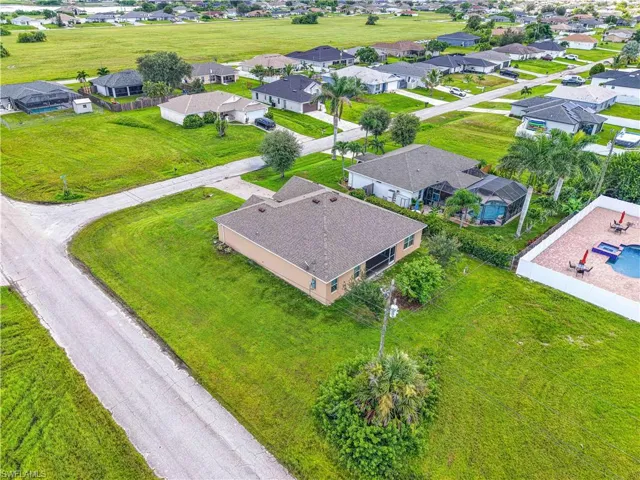Aerial perspective of suburban area
