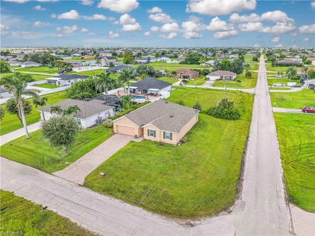 Aerial view of residential area