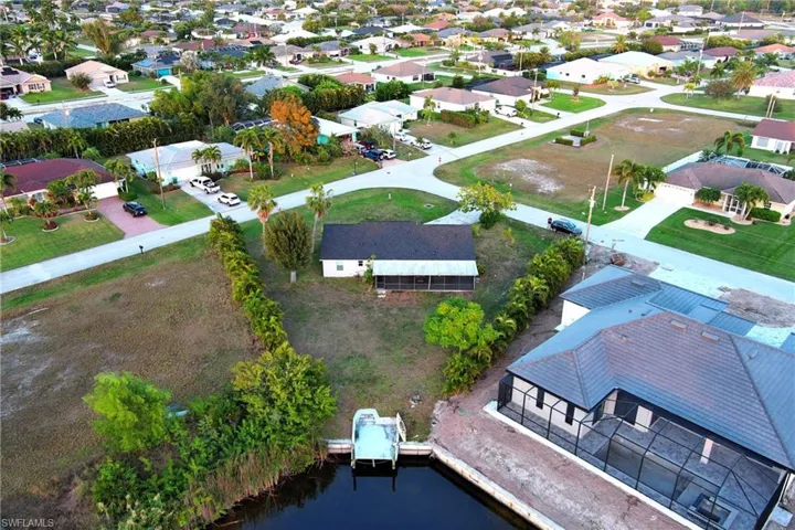 Aerial perspective of suburban area