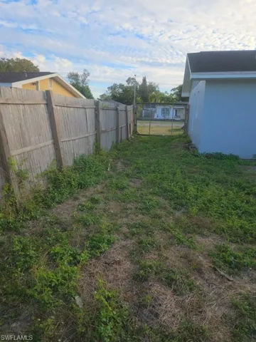 Fenced yard with a gate