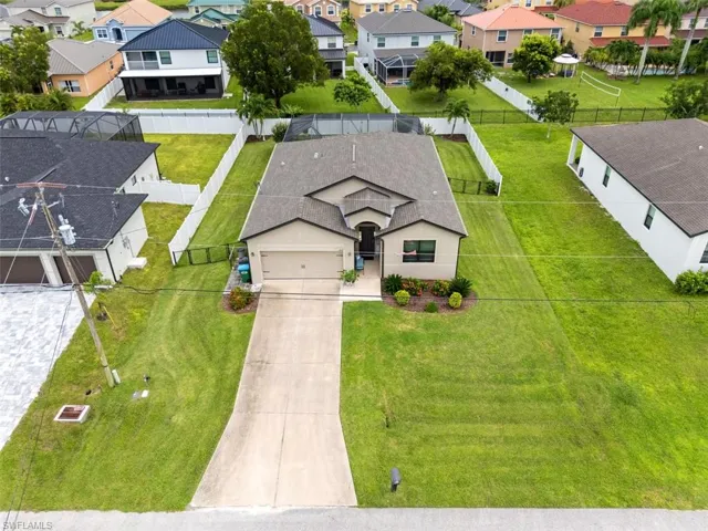 Aerial view of residential area