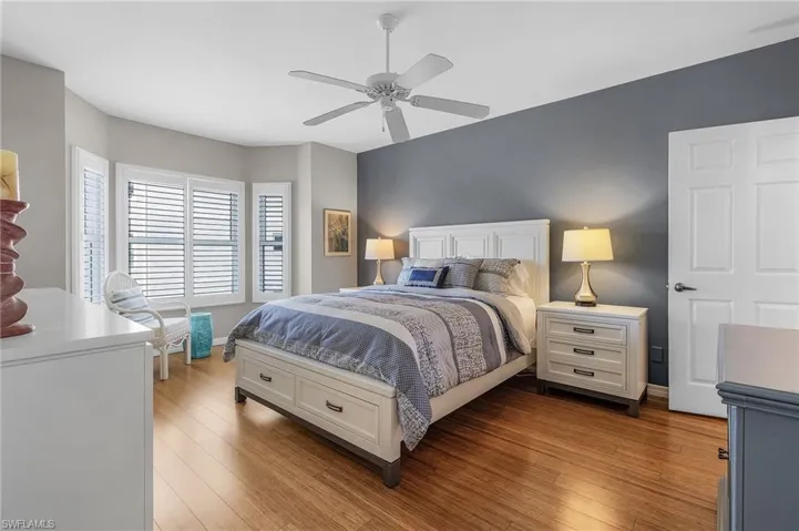 Master bedroom w/ bay window
