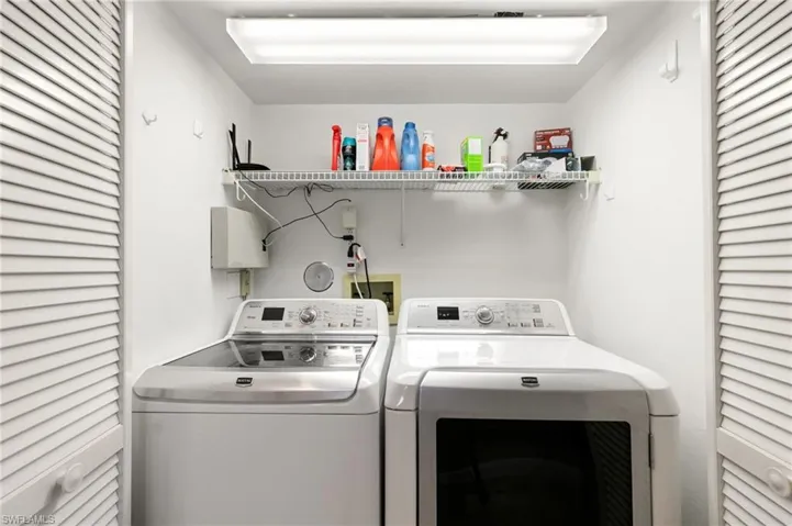 In-unit laundry with shelving