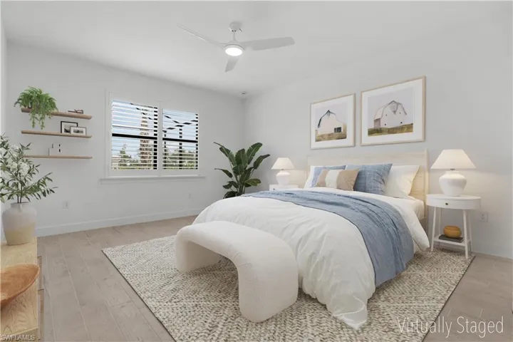 Primary bedroom virtually staged