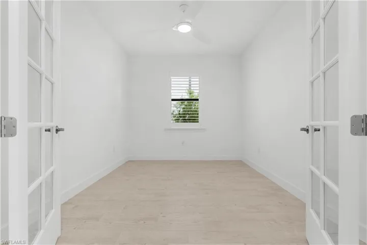Den or personal office with french doors