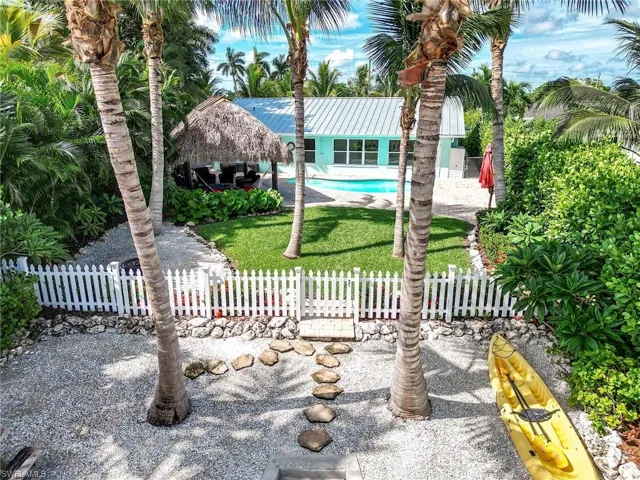 Aerial view of the backyard