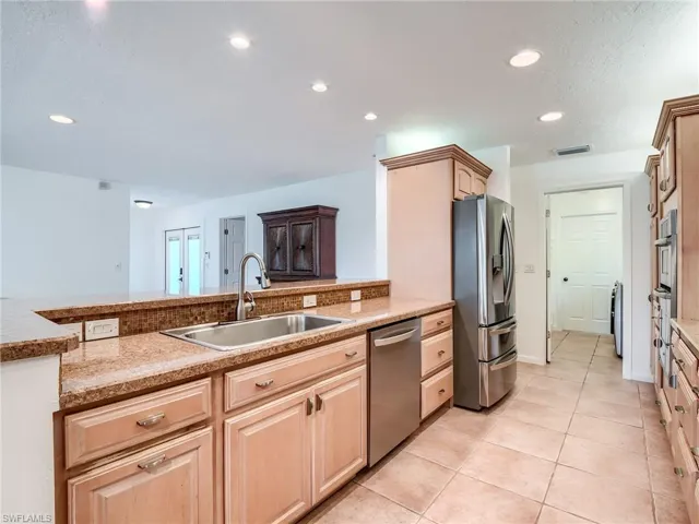 kitchen looking towards the front entrance