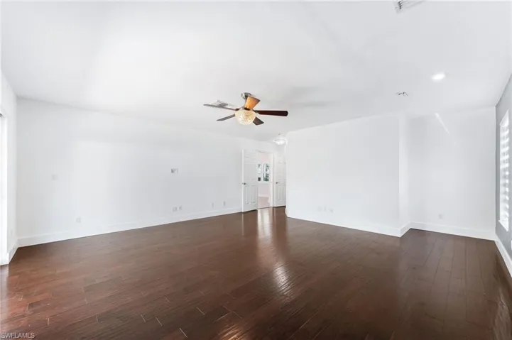 main bedroom with privacy blind closed.